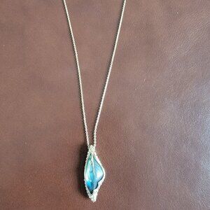 Alexis Bittar Jardin Mystere Blue Lucite Butterfly Wing Necklace